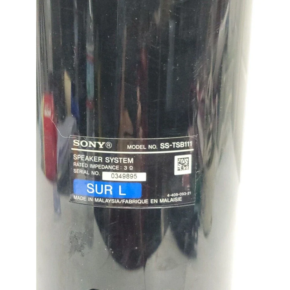 Sony SS-TSB111 & 112 Front Left, Right Home Theater Speakers W/ Wires Tested